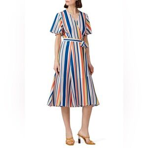 Slate & Willow Riviera Stripe Wrap Midi Dress